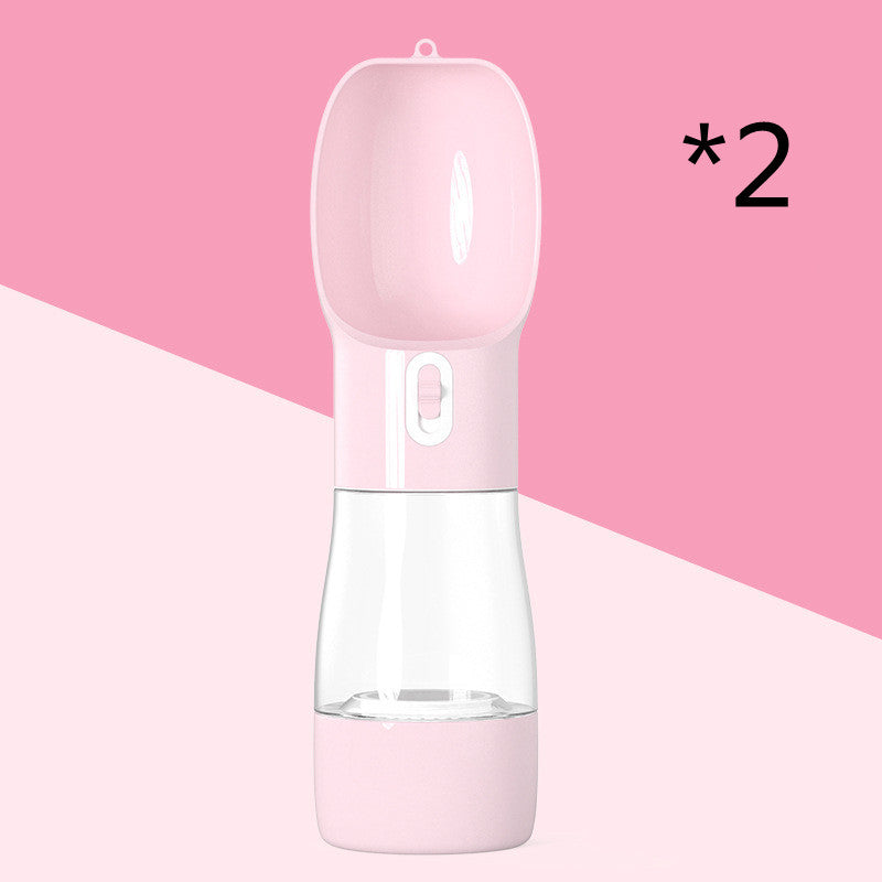 2-in-1 Portable Dog Water Bottle with Bowl-Leak-Proof & Travel Friendly