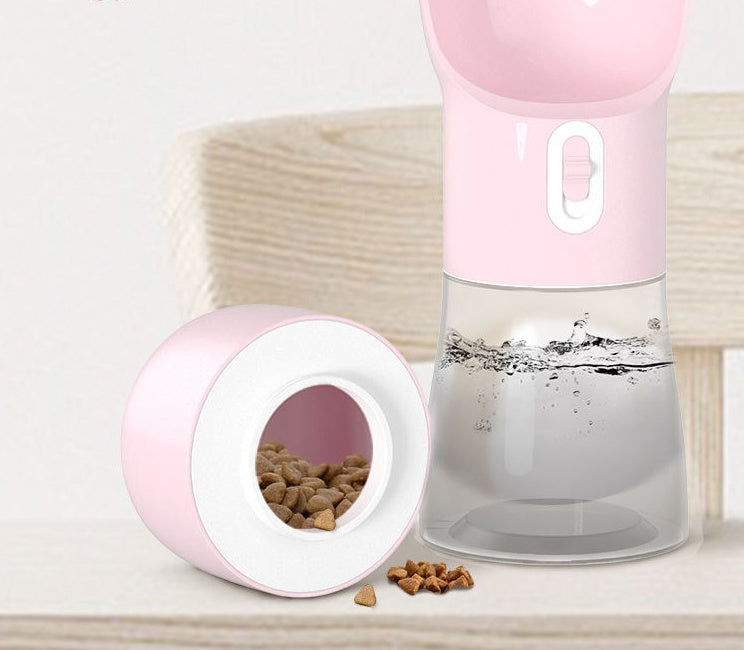 2-in-1 Portable Dog Water Bottle with Bowl-Leak-Proof & Travel Friendly