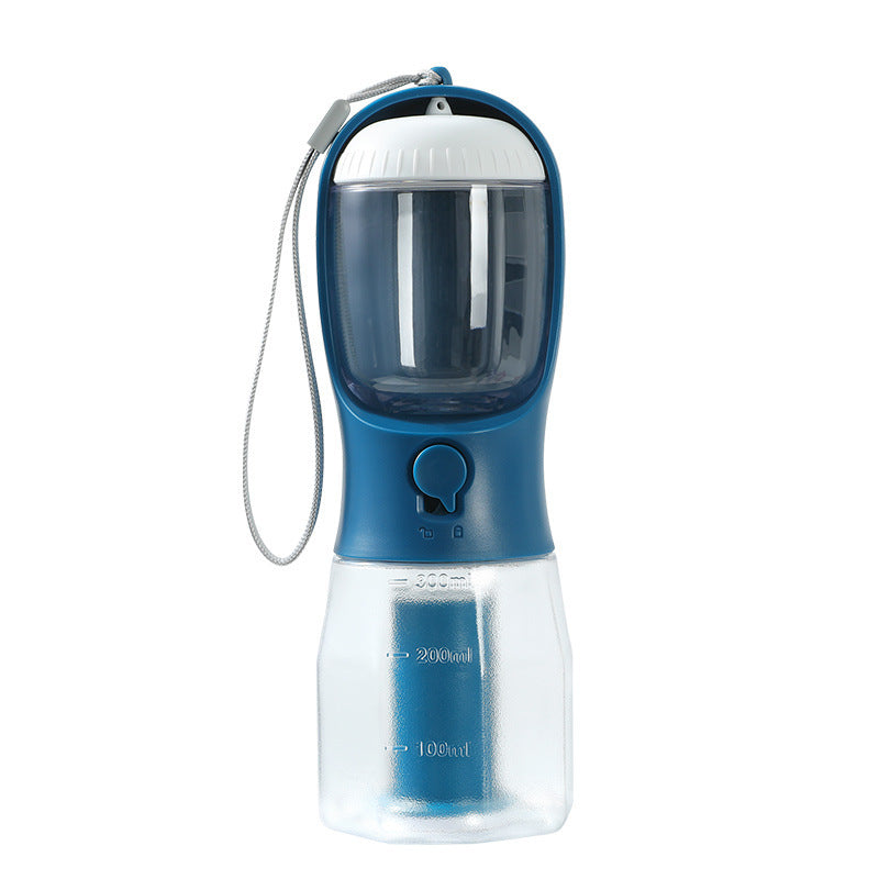 3-in-1 Dog Water Bottle with Food Container & Waste Bag Dispenser – Travel Friendly