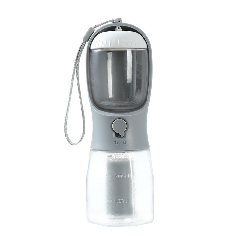 3-in-1 Dog Water Bottle with Food Container & Waste Bag Dispenser – Travel Friendly