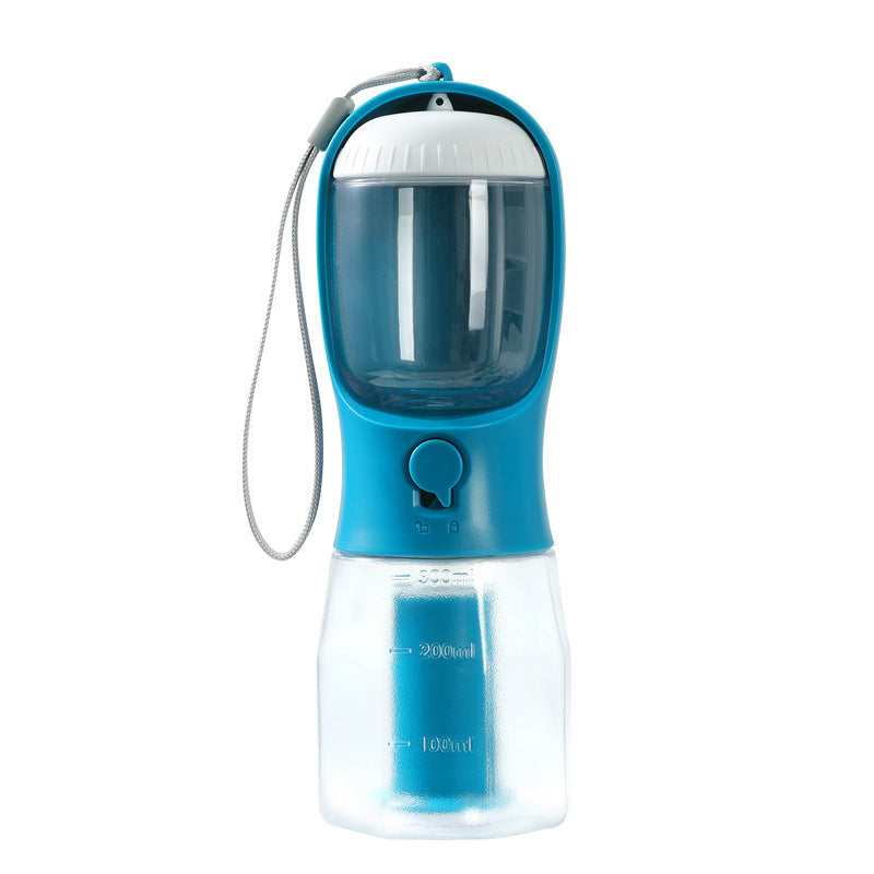 3-in-1 Dog Water Bottle with Food Container & Waste Bag Dispenser – Travel Friendly