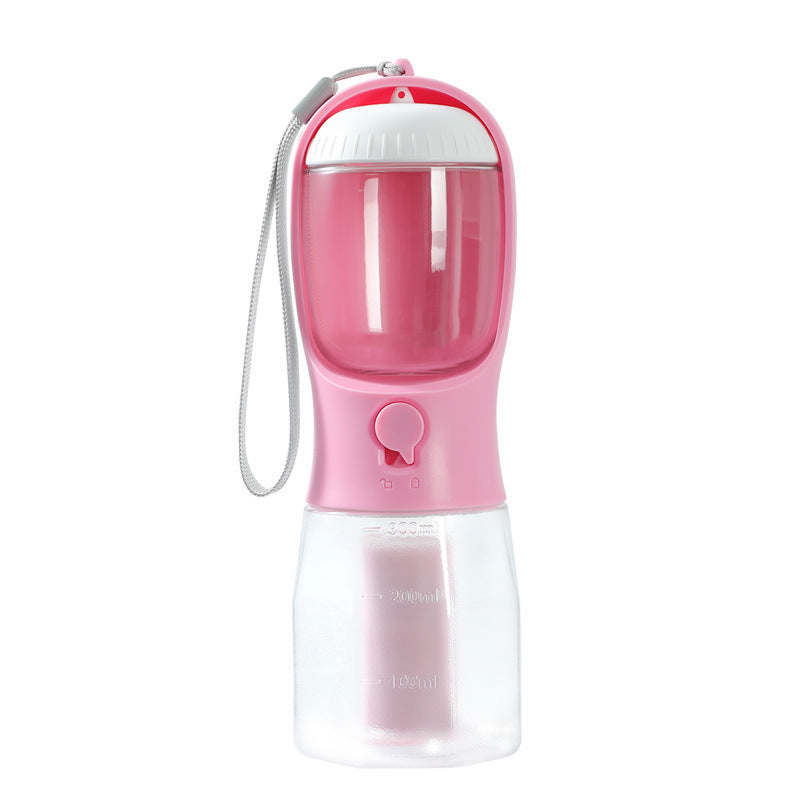 3-in-1 Dog Water Bottle with Food Container & Waste Bag Dispenser – Travel Friendly