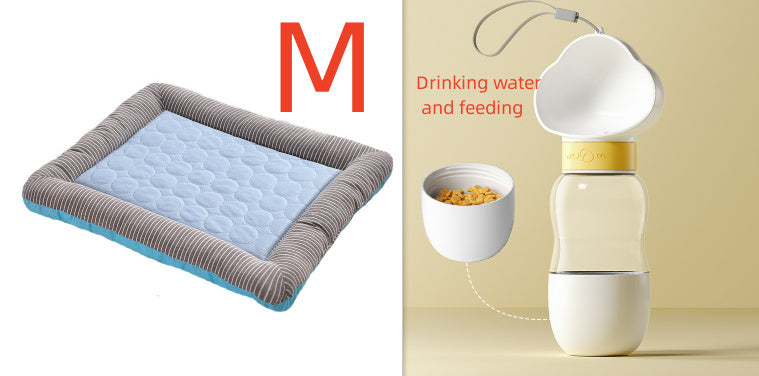 🐾 Pet Cooling Pad Bed – Blue & Red (S/M/L)