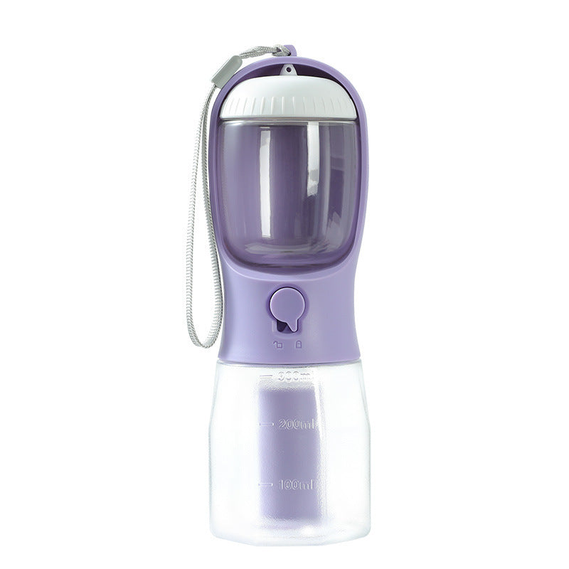 3-in-1 Dog Water Bottle with Food Container & Waste Bag Dispenser – Travel Friendly