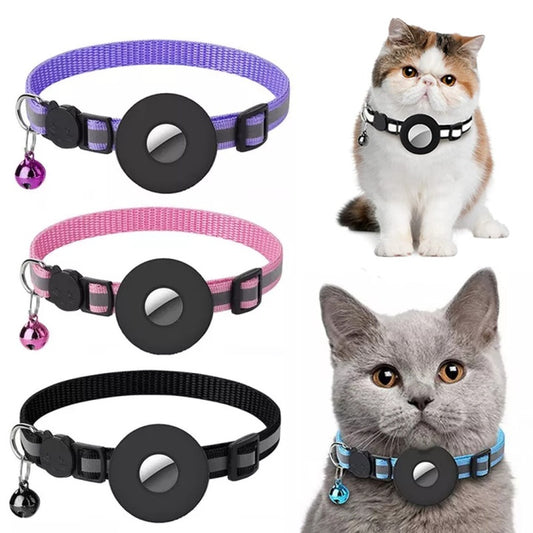 Reflective Pet Collar with Airtag holder-Waterproof Nylon for Cats & Dogs